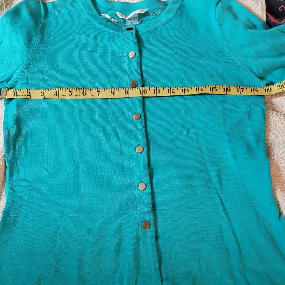 Bianca Nygard Turquoise Women's Cardigan Sweater - Picture 4 of 9